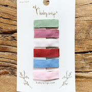 54 Small Snap Ribbon Lined Clips -  Bundle Deal for All Seasons - Simple Ribbon Snap Clips Baby Wisp