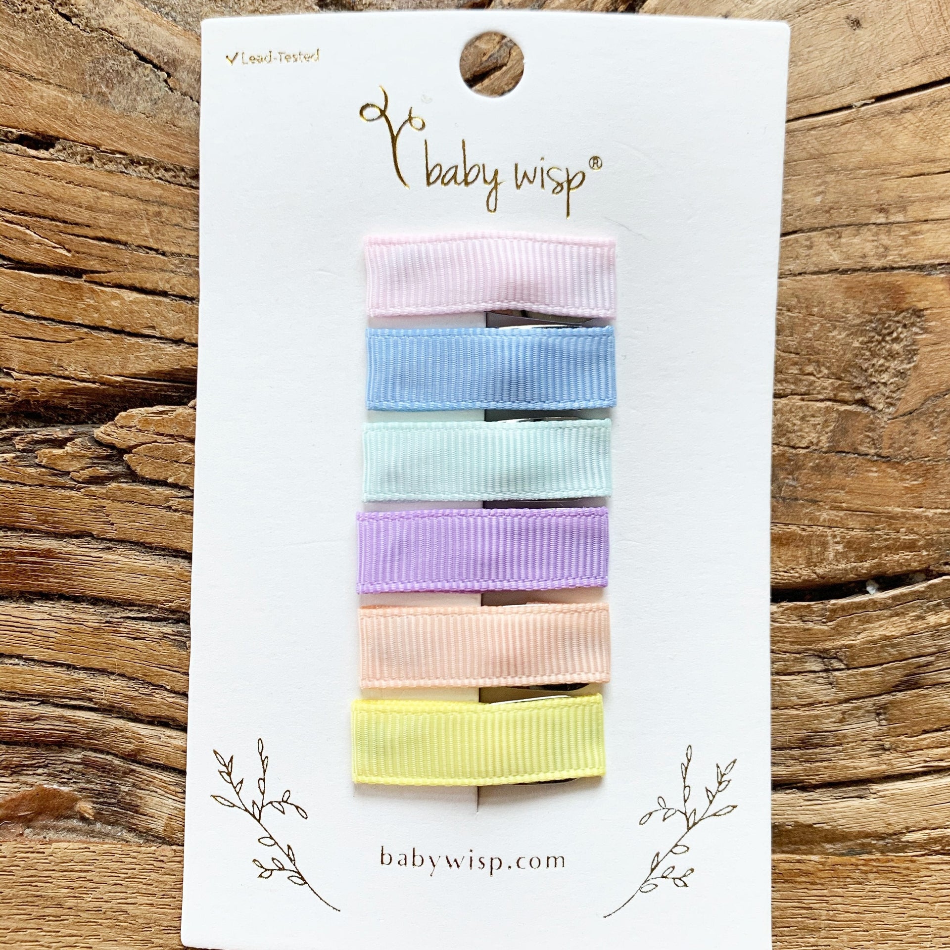 54 Small Snap Ribbon Lined Clips -  Bundle Deal for All Seasons - Simple Ribbon Snap Clips Baby Wisp