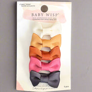 5 Ribbon Bow Hair Bows for Toddler Girls Ivory, Vintage Gold, Nutmeg, Dusty pink, Charcoal.
