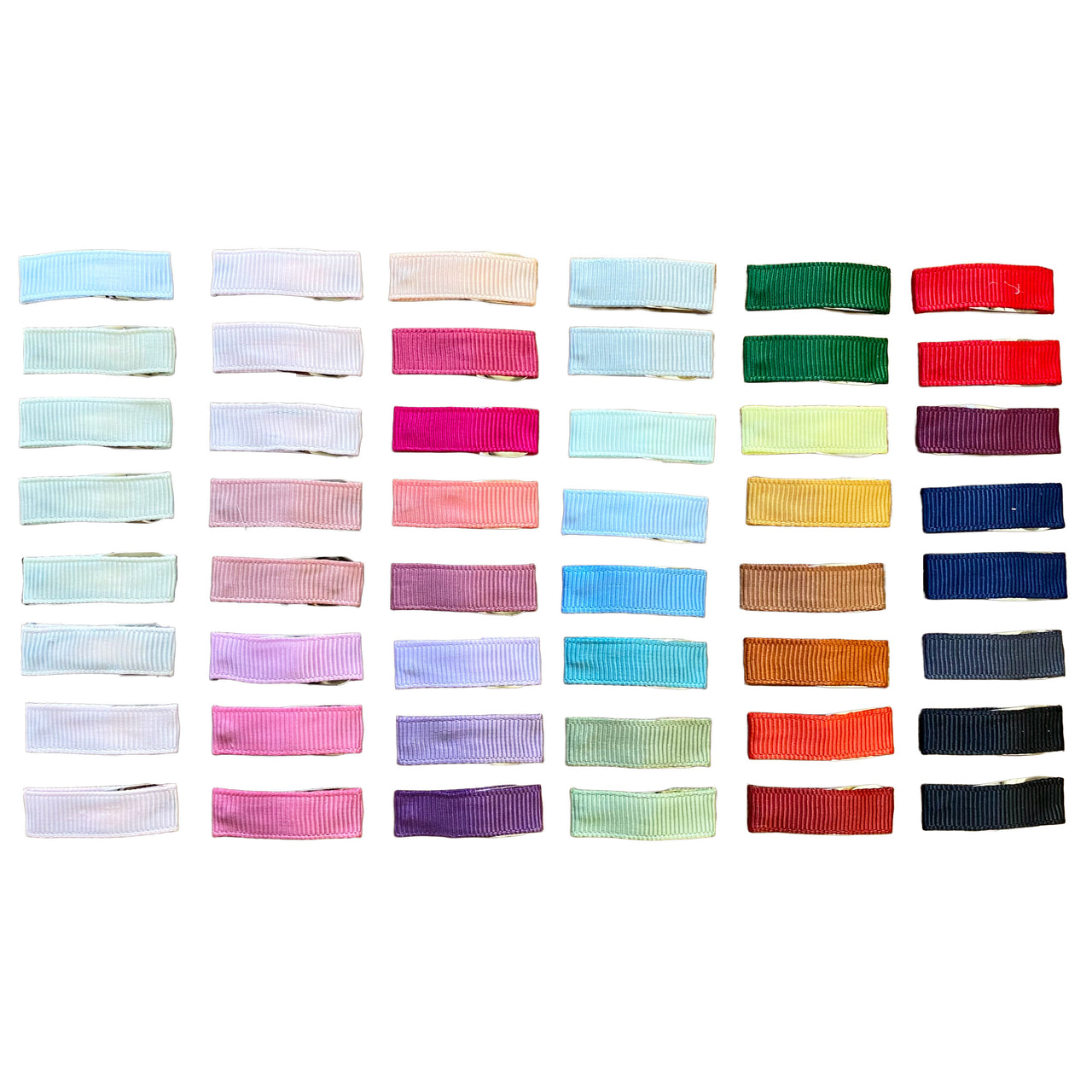 48 Small Snap Ribbon Lined Clips -  Bundle Deal for All Seasons - Simple Ribbon Snap Clips