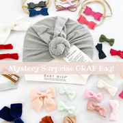 $15 SURPRISE DEAL INCLUDES Cotton Hat + 6  Other Bow Clips/ Headbands Baby Wisp