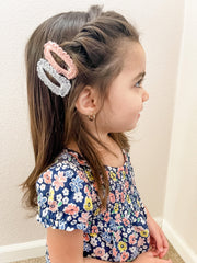 5 Mixed Boho Hair Clips Crochet Large 5cm Snap Clips Baby Wisp