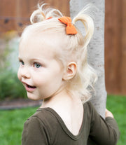 3 Mixed Hair Bows Hair Clip Gift Set - Beautiful Fall Shades Baby Wisp