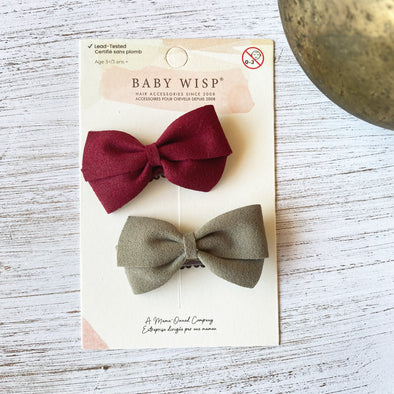 2 Thali Medium Wisp Clip Faux Suede Bows Toddler Girls Baby Wisp
