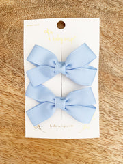 Sandra- 2 Pigtail Bows- Alligator Hair Clip Baby Wisp