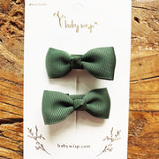 Alligator Hair Clip - Diya Bow Pigtail Pair Baby Wisp