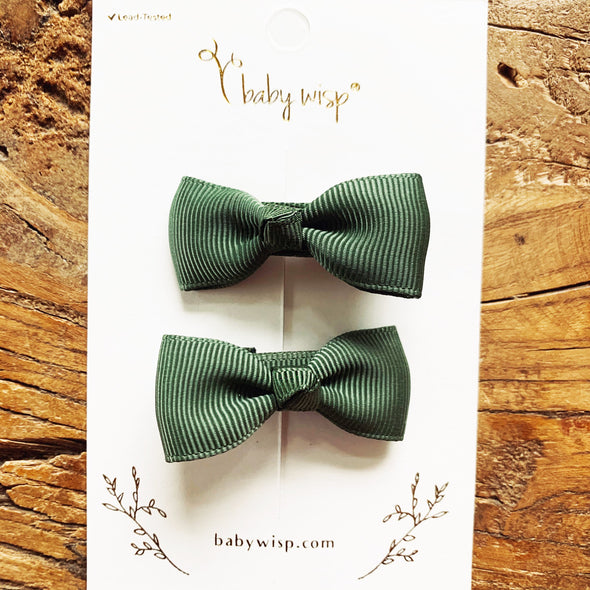Alligator Hair Clip - Diya Bow Pigtail Pair Baby Wisp