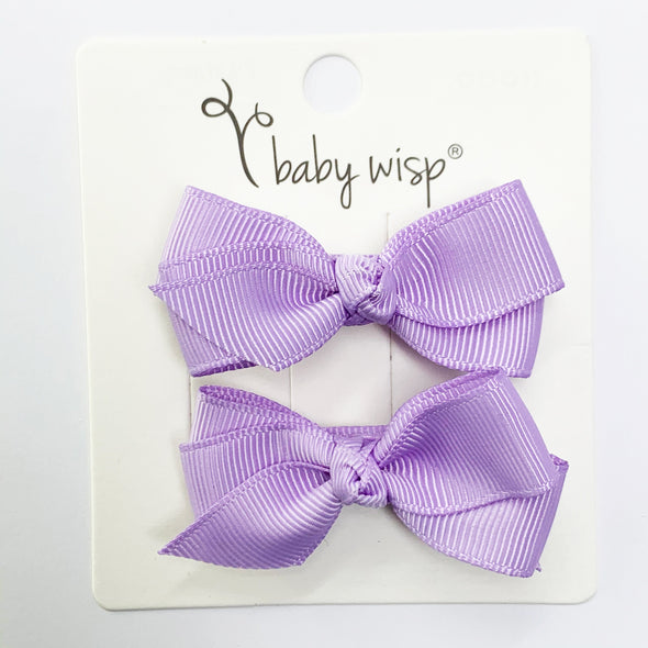 Aiyanna Boutique Grosgrain Ribbon Bows - Alligator Clip Pigtail Pair - Spring Colors Baby Wisp