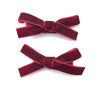 Velvet Ribbon Pigtail Bows Alligator Clips - 2 Bows Baby Wisp