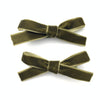 Velvet Ribbon Pigtail Bows Alligator Clips - 2 Bows Baby Wisp