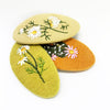 3 Embroidered Fabric Covered Large 5cm Snap Clips Baby Wisp