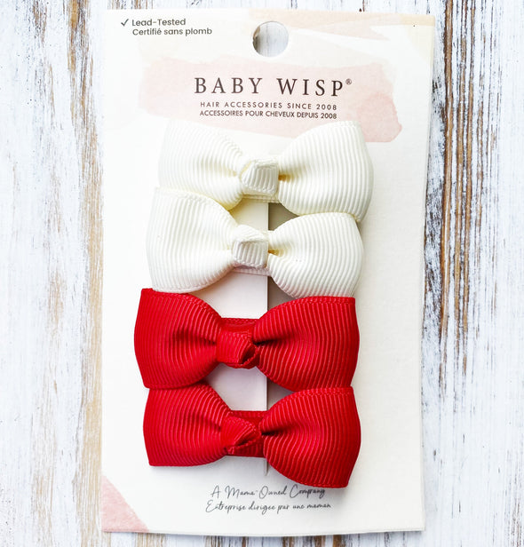4 Diya Toddler Hair Bows Alligator Clip Gift Set - Oh Canada Baby Wisp