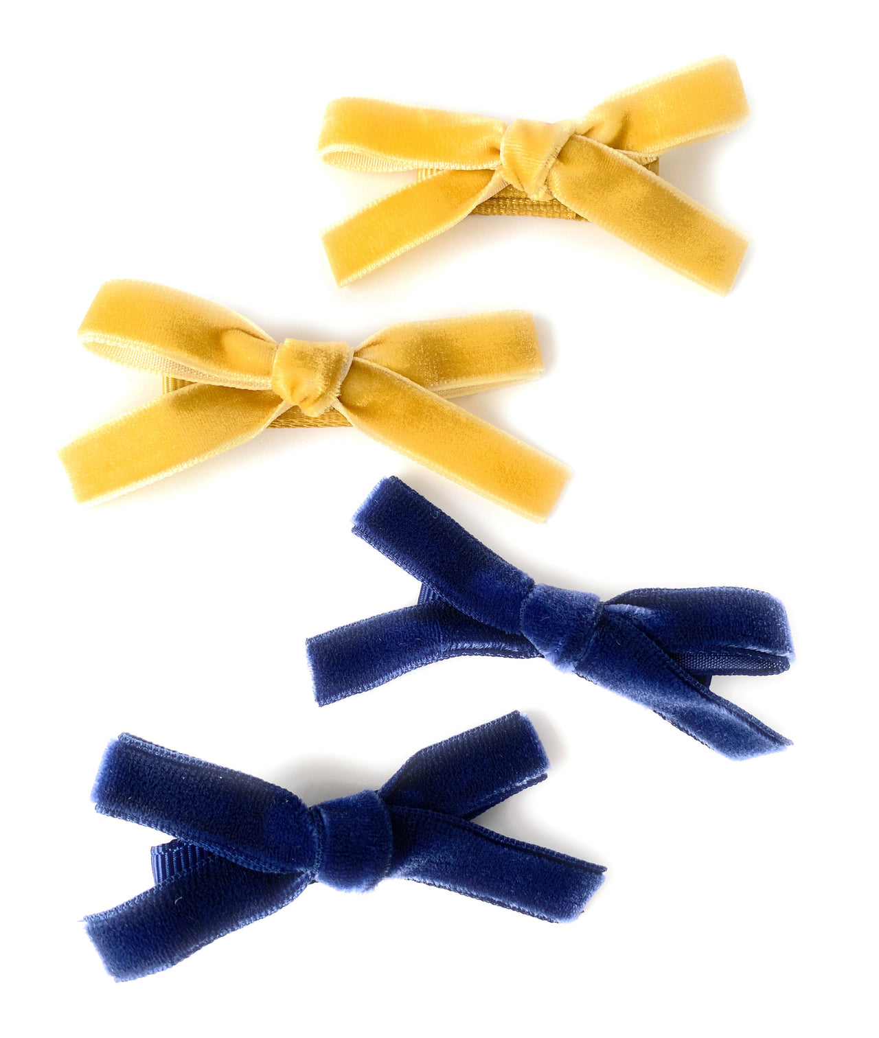 4 pack Velvet Alligator Clips School Girl Tied bows Ponytails Baby Wisp