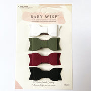 4 Billie Jean Medium Wisp Clip Faux Suede Bows - Holiday Set Baby Wisp