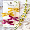 4 pack Spring Set Velvet Alligator Clips- Dainty Ponytail Bows Baby Wisp
