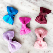 5 Mini Wisp Clip Tuxedo Grosgrain Bows Gift Set - Blue Pop Baby Wisp