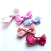 5 Small Snap Clips Chelsea Boutique Bow Collection - Little Miss Baby Wisp