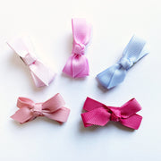 5 Small Snap Clips Chelsea Boutique Bow Collection - Little Miss Baby Wisp