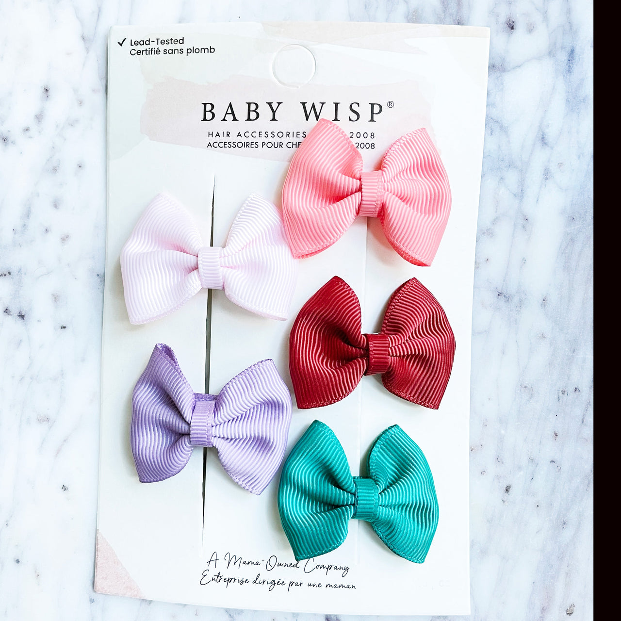 5 Classic Fan Out Bows - Small Snap Clip Gift Set Baby Wisp