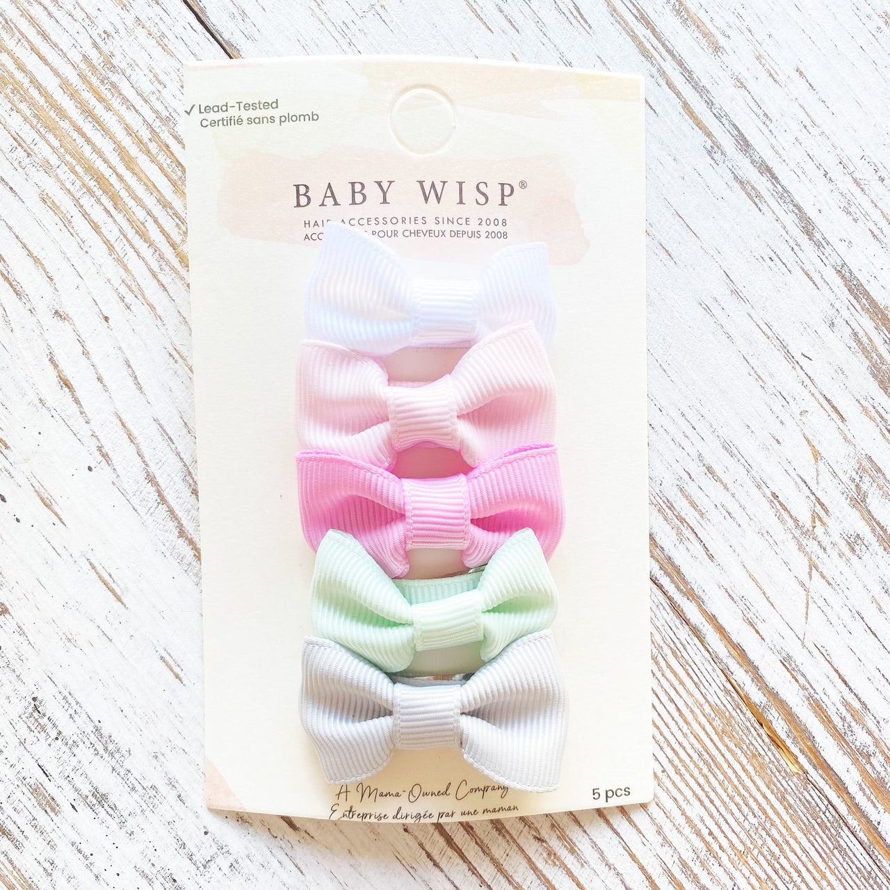 5 Small Snap Clips Charlotte Bow Collection - Attica Baby Wisp