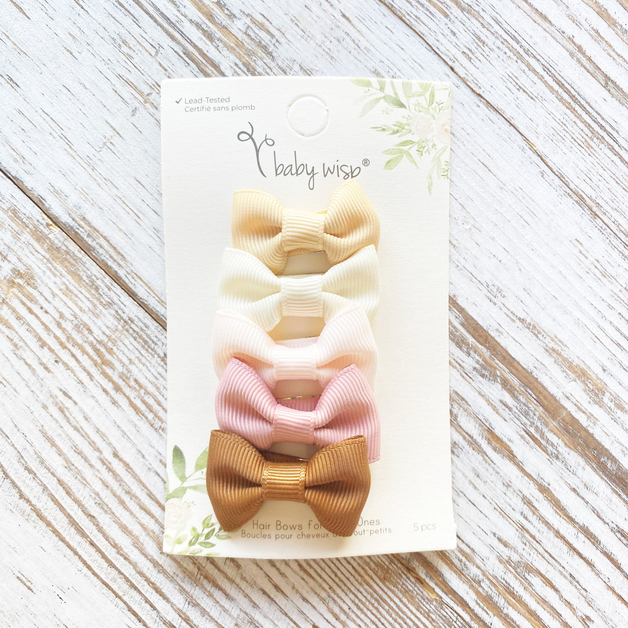 5 Small Snap Clips Charlotte Bow Collection - Sandy Toes Baby Wisp