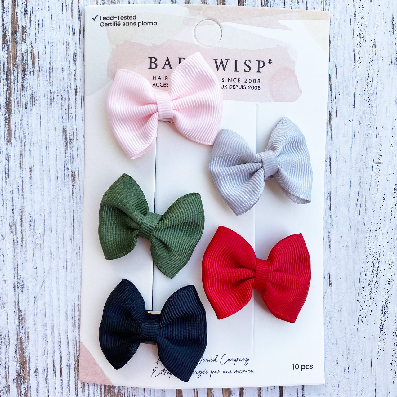 5 Classic Fan Out Bows - Small Snap Clip Gift Set Baby Wisp