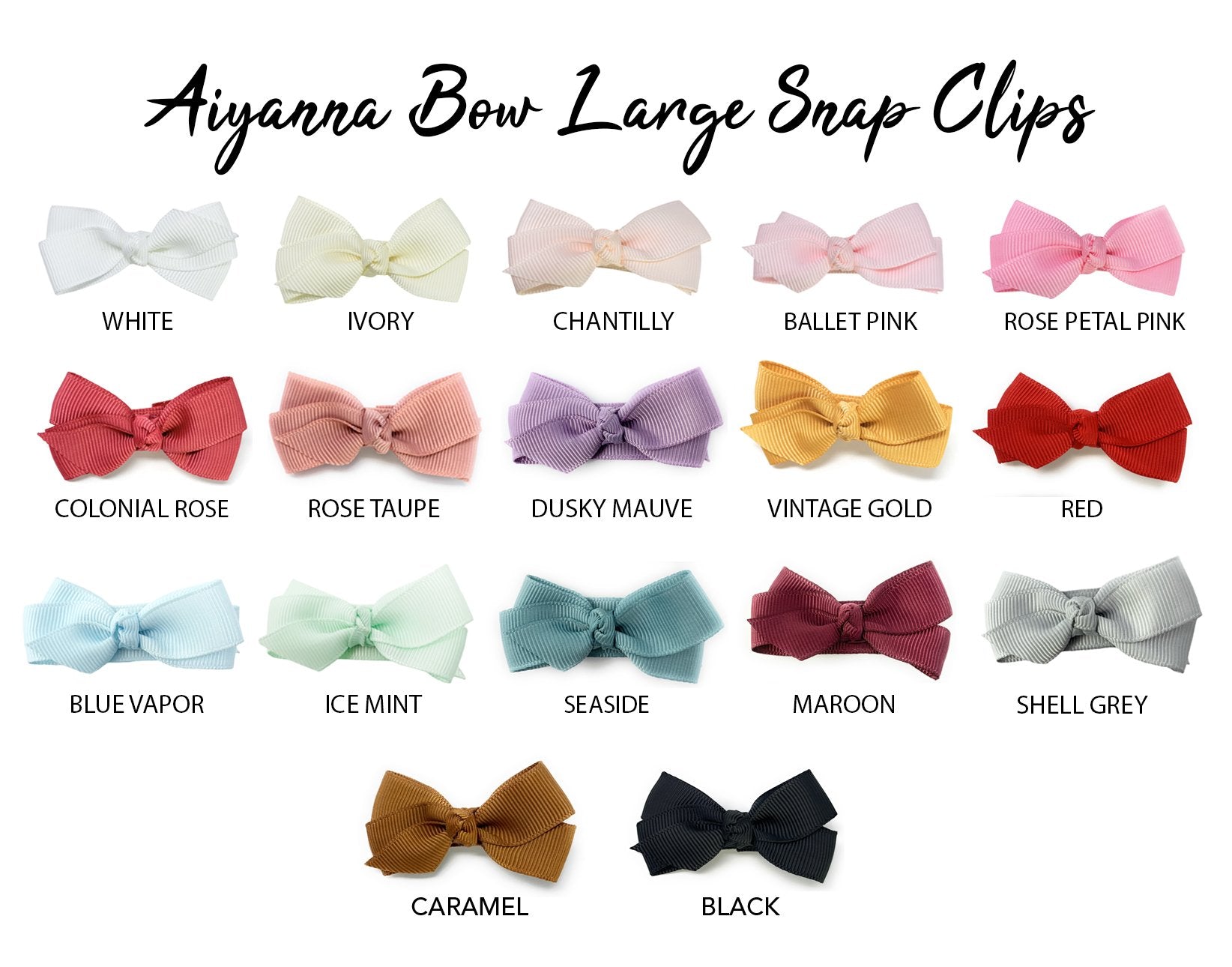 Aiyanna Boutique Hair Bow - Large 5cm Snap Clip - White Baby Wisp