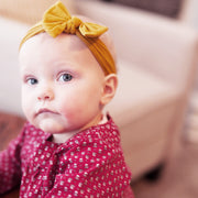 Infant Headwrap Nylon Bow Headband - Pumpkin Spice Baby Wisp