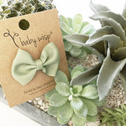 Mini Latch Classic Bow - Soft Pine Green Baby Wisp