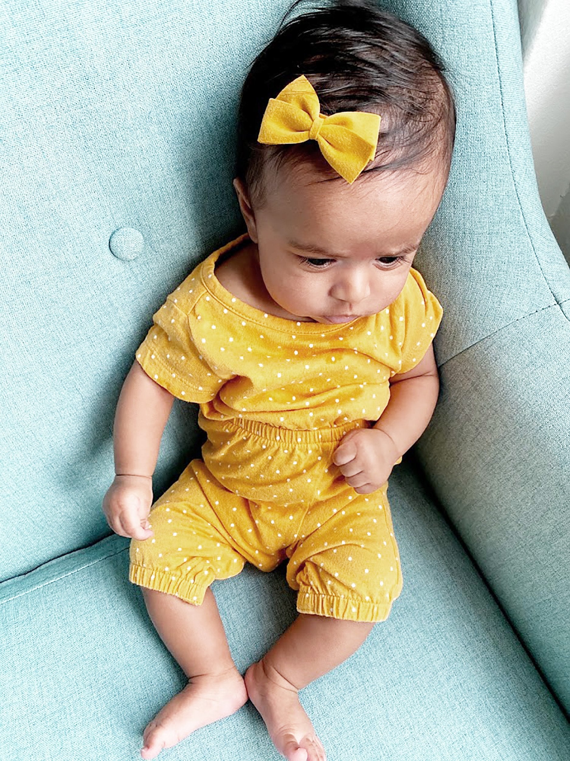 Medium Wisp Clip Baby Bow - Thali Faux Suede Bow Baby Wisp