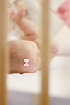 Mini Latch Tuxedo Grosgrain Bow - Peony Warm Blush Baby Wisp