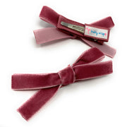 4 pack Spring Set Velvet Alligator Clips- Dainty Ponytail Bows Baby Wisp