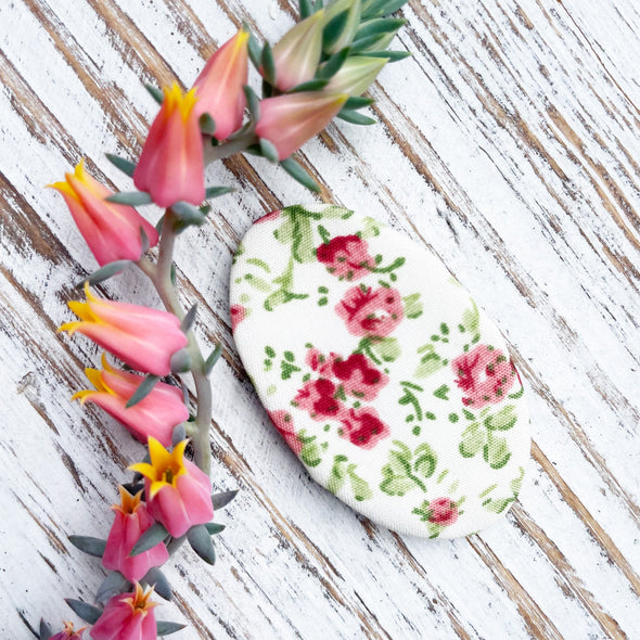 4 Floral Patterned Fabric Large 5cm Snap Clips Baby Wisp