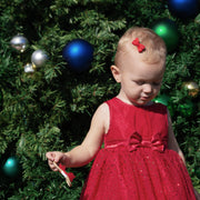 3 Mixed Style Wisp Clips Infant Bows Hair Clips - Holiday Gift Set Baby Wisp