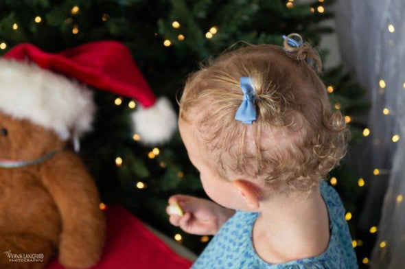 Alligator Hair Clip - Diya Bow Pigtail Pair Baby Wisp