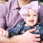 Lana Bow Headband - Extra Wide Headwrap - Navy Baby Wisp