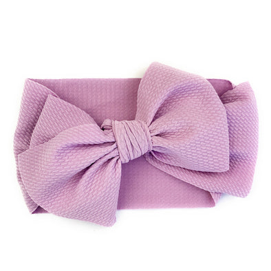 Lana Bow Headband - Extra Wide Infant Headwrap - Lavender Baby Wisp