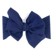 Lana Bow Headband - Extra Wide Headwrap - Navy Baby Wisp