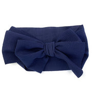 Lana Bow Headband - Extra Wide Headwrap - Navy Baby Wisp