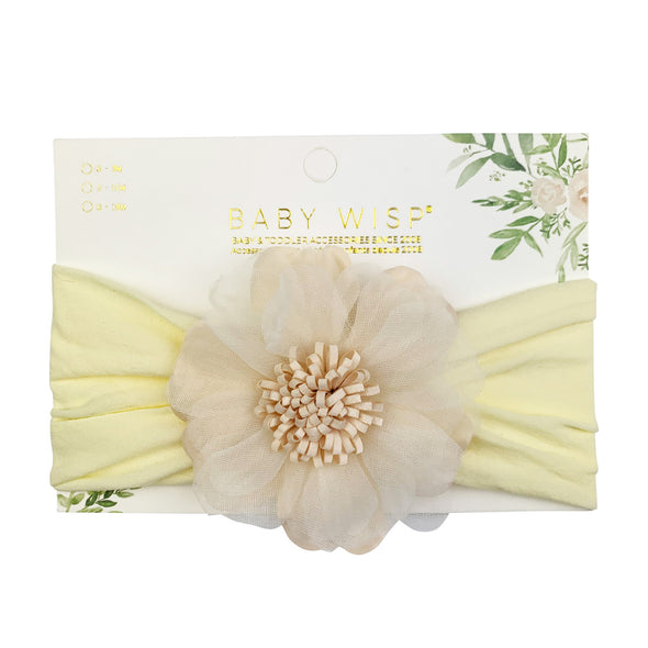Evelyn Flower Nylon Headwrap Baby Wisp