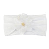 Evelyn Flower Nylon Headwrap - White Baby Wisp