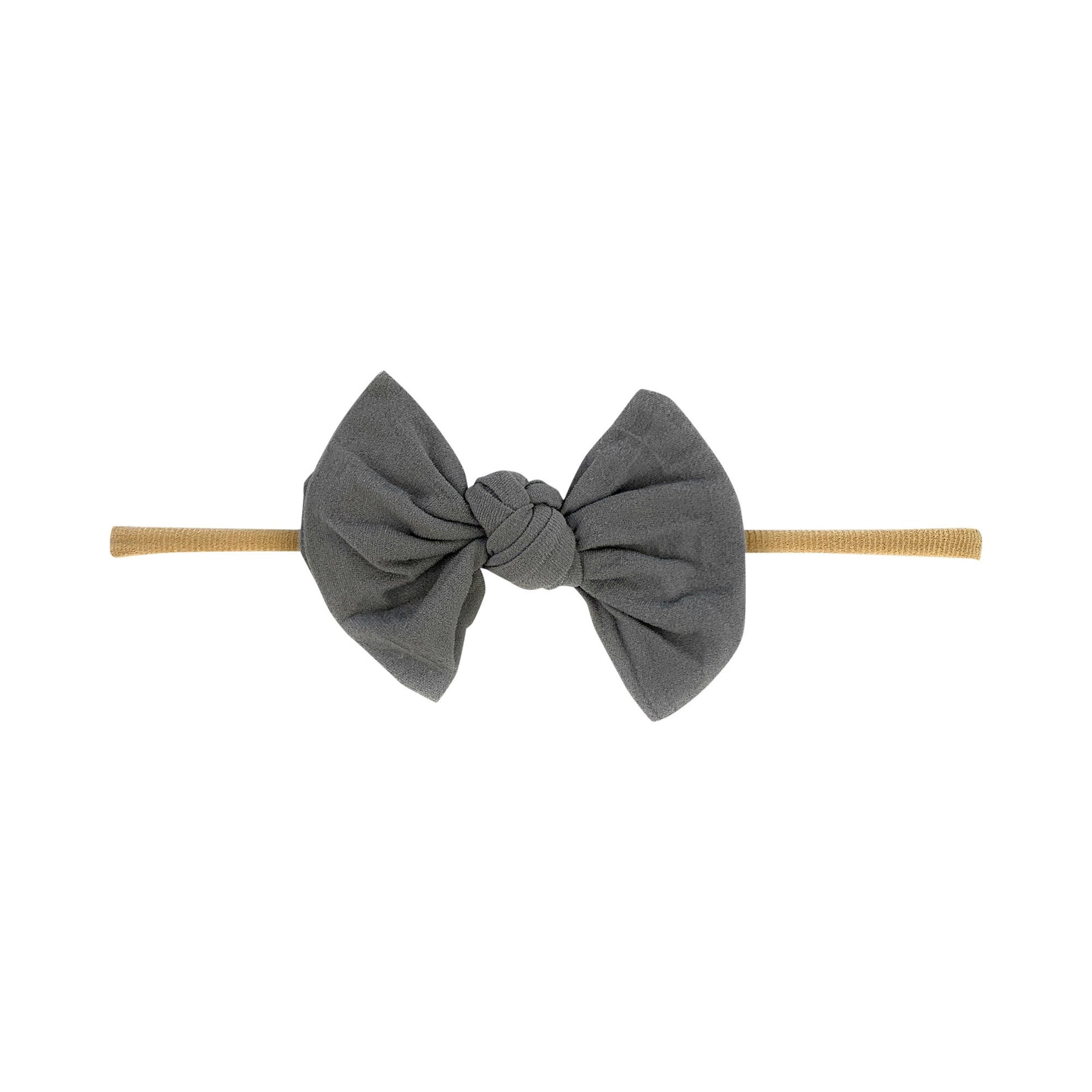Knotted Bow - Skinny Nylon Headband Baby Wisp