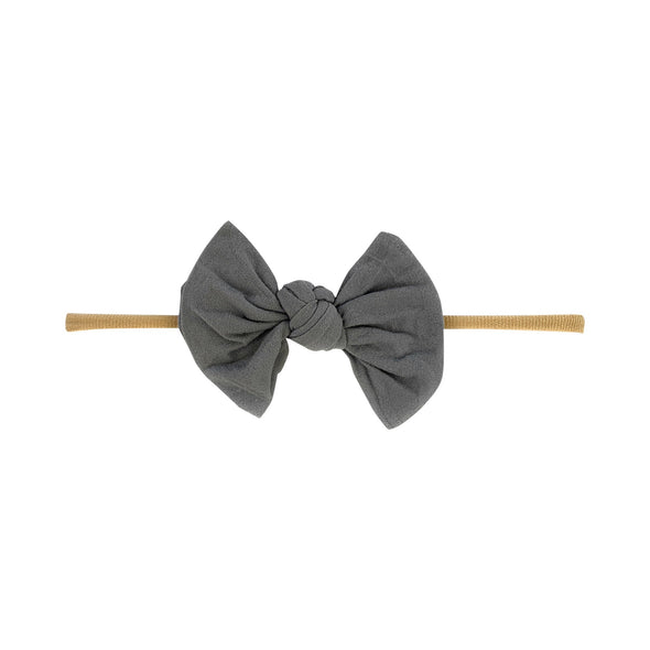 Knotted Bow - Skinny Nylon Headband Baby Wisp