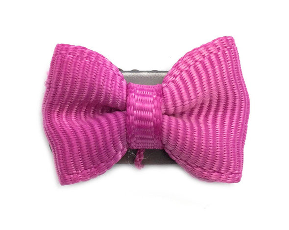Mini Latch Tuxedo Grosgrain Bow - Magenta Garden Rose Baby Wisp