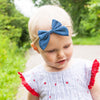 Infant Headband - Butterfly Denim Bow Baby Wisp
