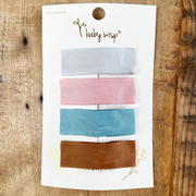 4 Large Ribbon Snap Clips Toddler Set Baby Wisp