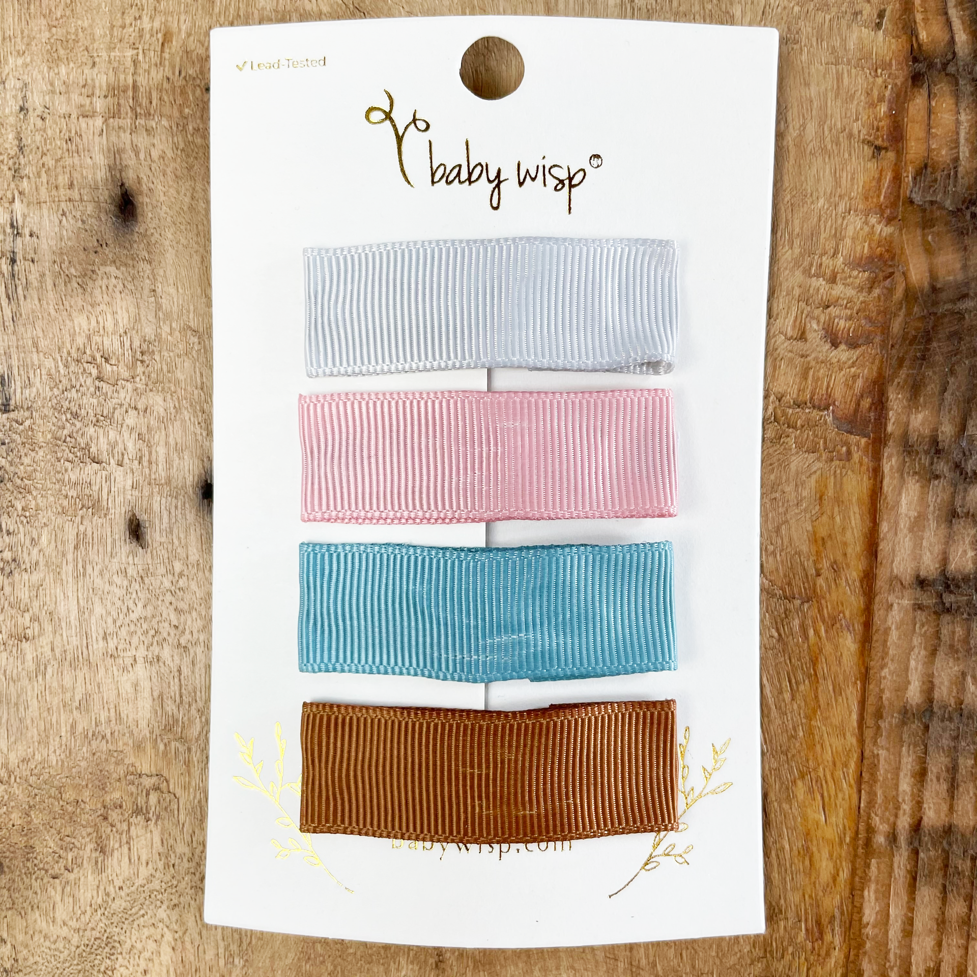 4 Large Ribbon Snap Clips Toddler Set Baby Wisp