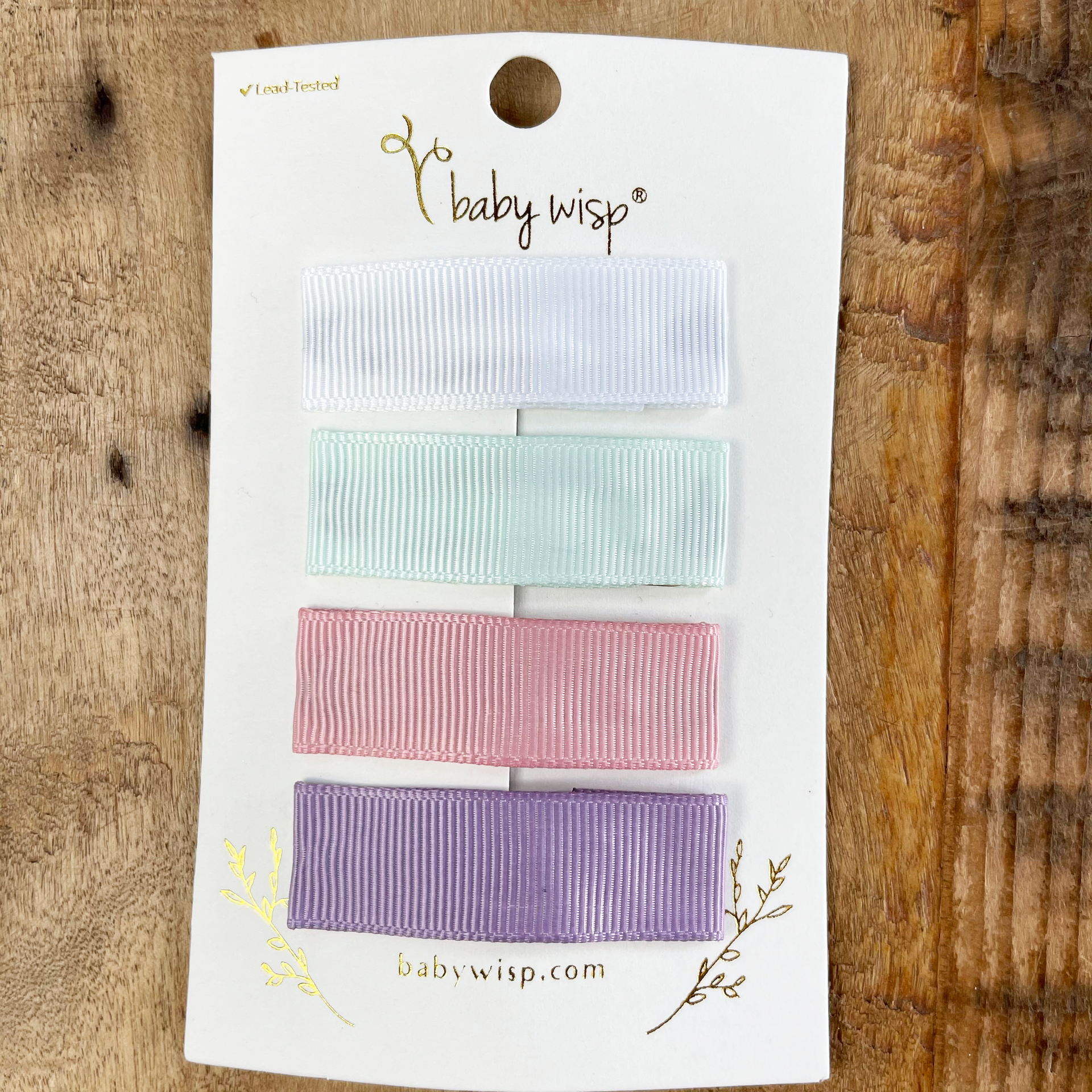 4 Large Ribbon Snap Clips Toddler Set Baby Wisp