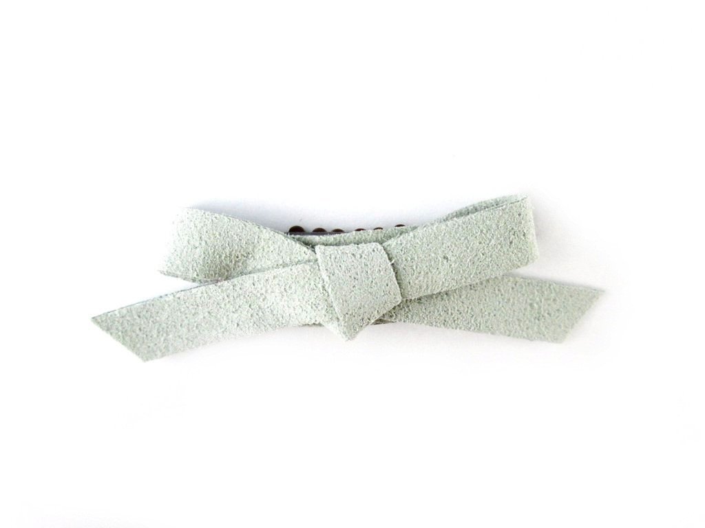 Mini Latch Clip - Hand Tied Faux Suede Hair Bows Baby Wisp