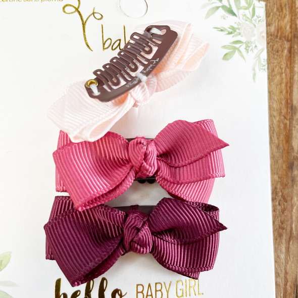 3 Aiyanna Medium Wisp Clip Boutique Bows Toddler Gift Set Baby Wisp